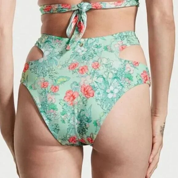 Victoria’s Secret Swim Wrap High Waist Cheeky Bikini Bottom Butterfly Floral XL - Picture 2 of 5